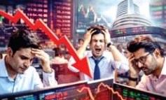 सेंसेक्सफिर 1000 अंक गिरा : 6 लाख कराेड़ डूबे